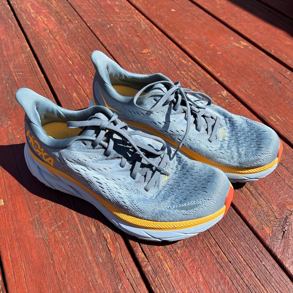 Hoka One One Mens Clifton 8 Textile Goblin Blue Mountain Spring Trainers